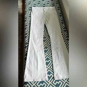 Abercrombie Kids Bright White flare high rise Jeans size 12